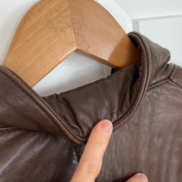 Danier Women’s Vintage Dark Brown Leather Coat Long Boho Casual western - Picture 9 of 17